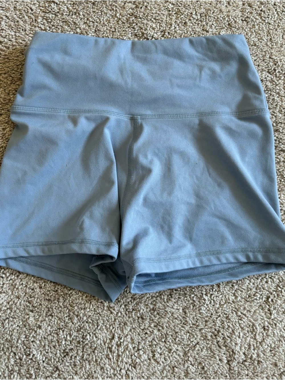 High-Rise Women's Performance Shorts in Light Blue